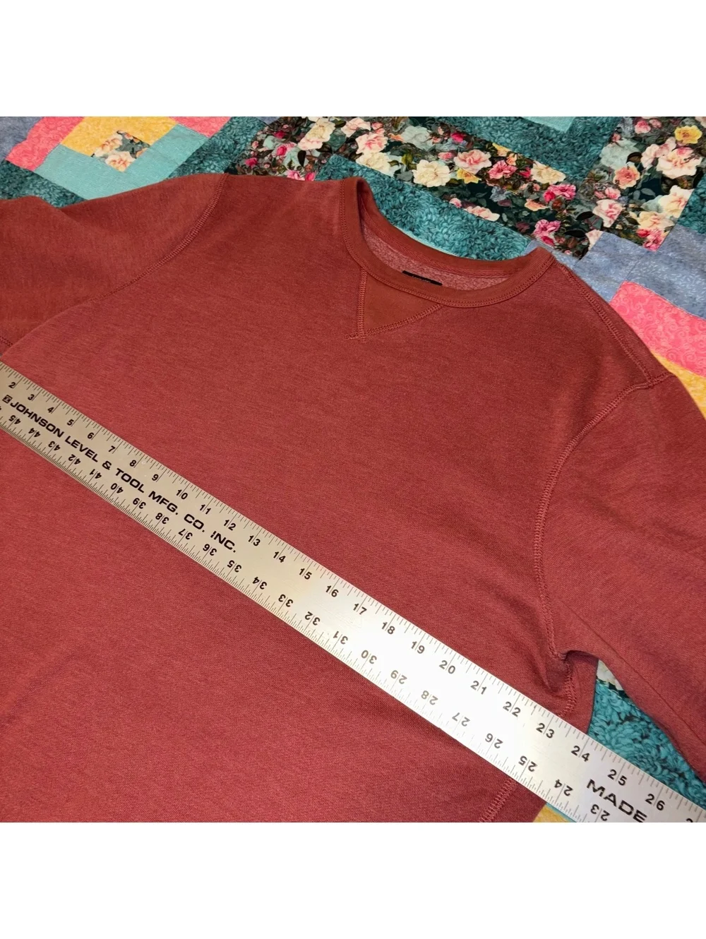 J.Crew $98 Authentic Fleece Mens XL Crewneck Sweatshirt Pullover Rust Red